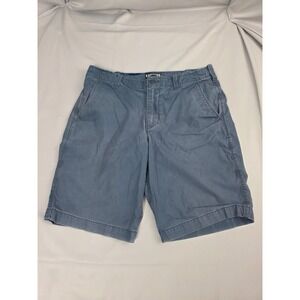 Express Mens Chino Shorts Size 31 Blue Cotton Twill Casual Summer Flat Front